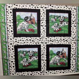Cranston Dalmatian Firehouse Fabric Panel Quilting Dog Print 42 x 34 In
